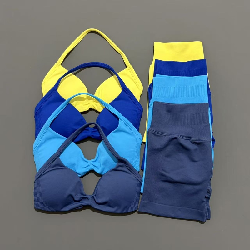 Pilates Yoga Gear - 2-teiliges HISTELLO Sport-Set, nahtloser Yoga-BH mit